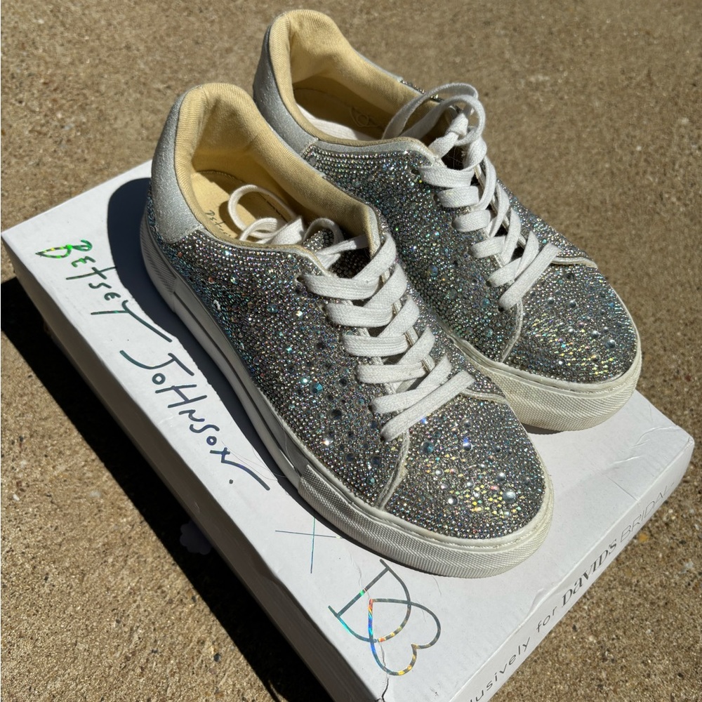 Betsey Johnson Women's Glitter Sneakers - Silver